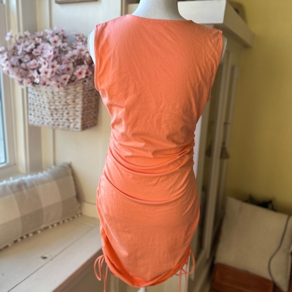 Venus Ruched Peach Dress - Picture 5 of 10